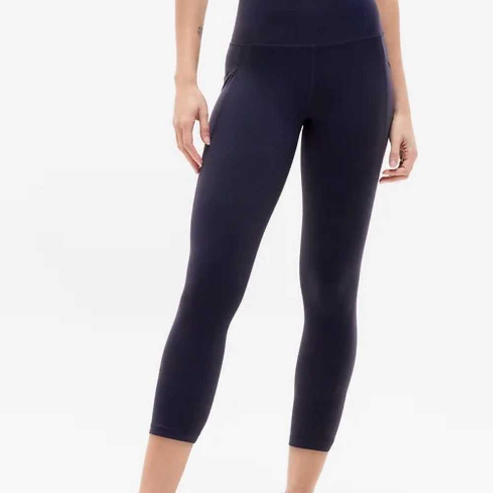 Athleta Salutation Stash Pocket II 7/8 Tight Pants - Navy, Size XL